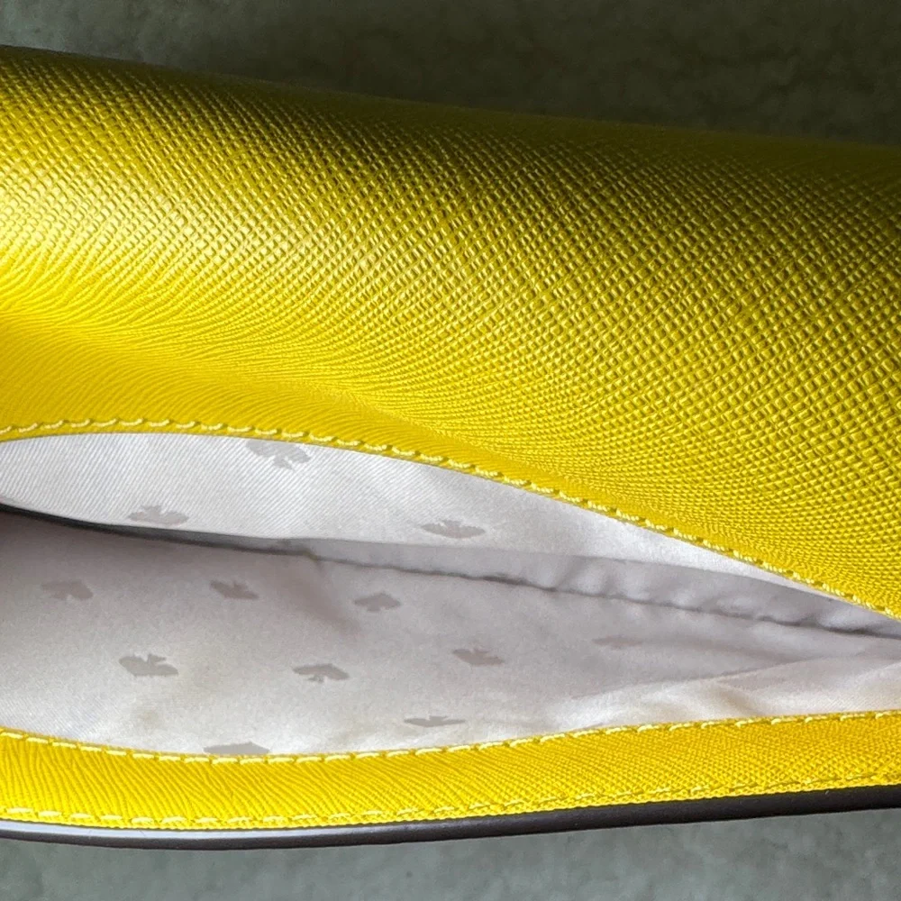 Kate Spade New York Yellow Saffiano Leather Chain‎ Crossbody Bag